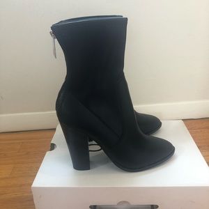 Aldo Black Leather Sock Booties